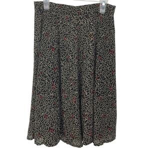 Vintage Jason Prescott Abstract Print Knee Length Skirt Size S Black Academia